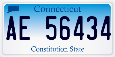 CT license plate AE56434