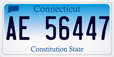 CT license plate AE56447