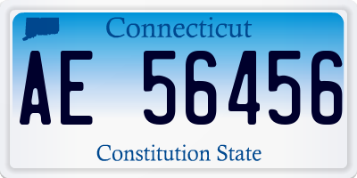 CT license plate AE56456