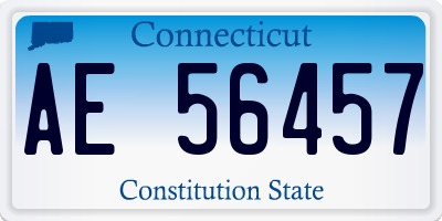 CT license plate AE56457