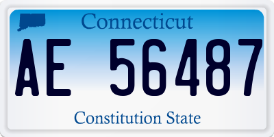 CT license plate AE56487