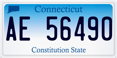 CT license plate AE56490