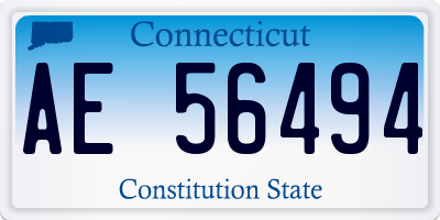CT license plate AE56494