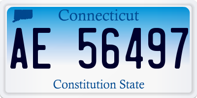 CT license plate AE56497
