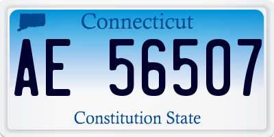 CT license plate AE56507