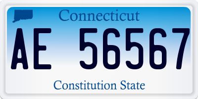 CT license plate AE56567