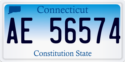 CT license plate AE56574