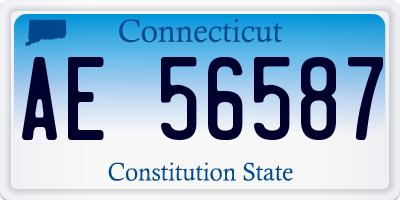 CT license plate AE56587