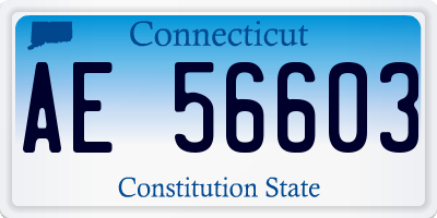 CT license plate AE56603