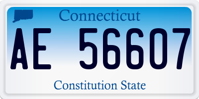 CT license plate AE56607