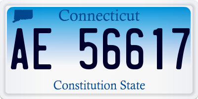 CT license plate AE56617