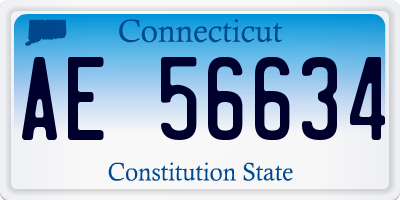 CT license plate AE56634
