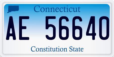 CT license plate AE56640