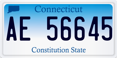 CT license plate AE56645