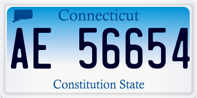 CT license plate AE56654