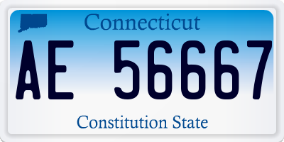 CT license plate AE56667