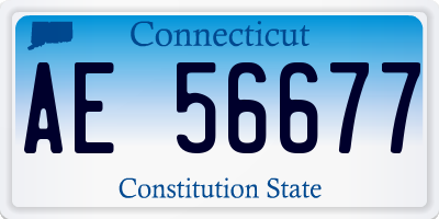 CT license plate AE56677