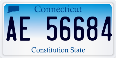 CT license plate AE56684