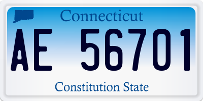 CT license plate AE56701