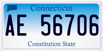 CT license plate AE56706