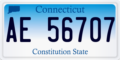 CT license plate AE56707