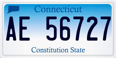 CT license plate AE56727