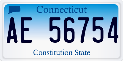 CT license plate AE56754