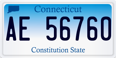CT license plate AE56760