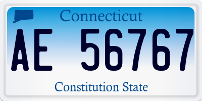 CT license plate AE56767