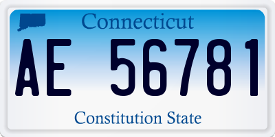 CT license plate AE56781