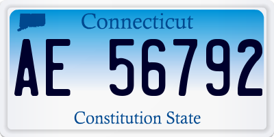 CT license plate AE56792