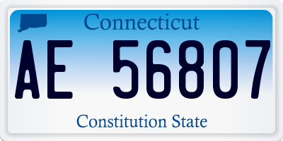 CT license plate AE56807