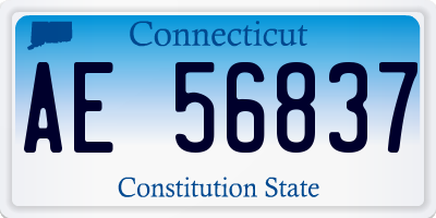 CT license plate AE56837