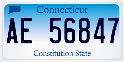 CT license plate AE56847