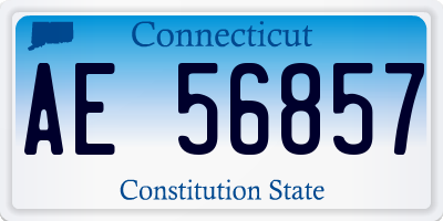 CT license plate AE56857