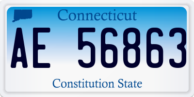 CT license plate AE56863