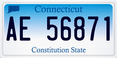 CT license plate AE56871