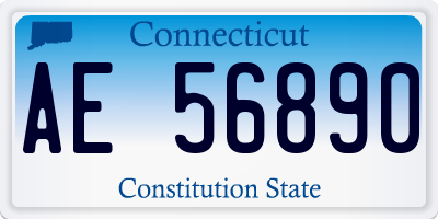 CT license plate AE56890