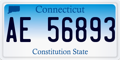 CT license plate AE56893
