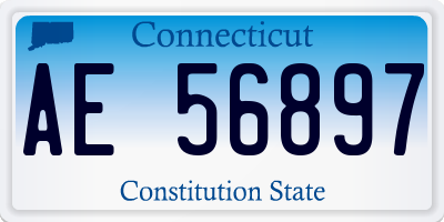 CT license plate AE56897