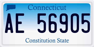 CT license plate AE56905