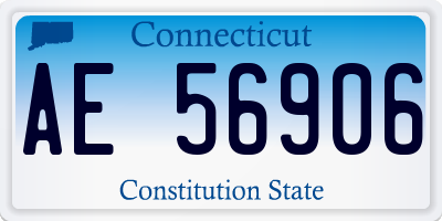 CT license plate AE56906