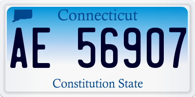 CT license plate AE56907