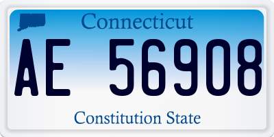 CT license plate AE56908