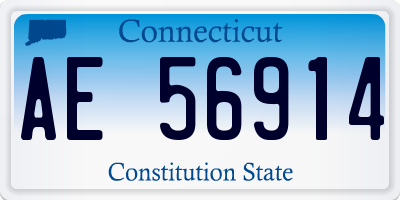 CT license plate AE56914