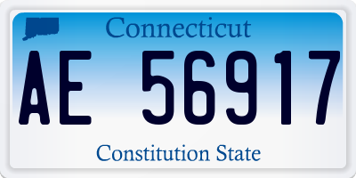 CT license plate AE56917