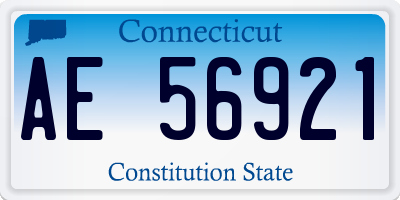 CT license plate AE56921
