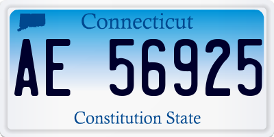 CT license plate AE56925