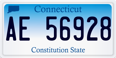 CT license plate AE56928