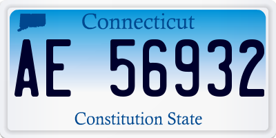 CT license plate AE56932